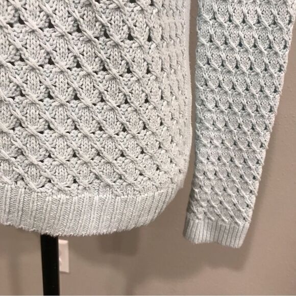 Pale pastel blue open knit sweater - Picture 4 of 11